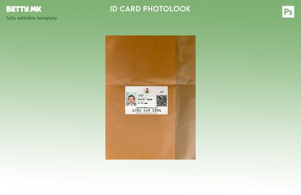 Модерен стил на предниот шаблон за фото изглед на националната лична карта на Ни